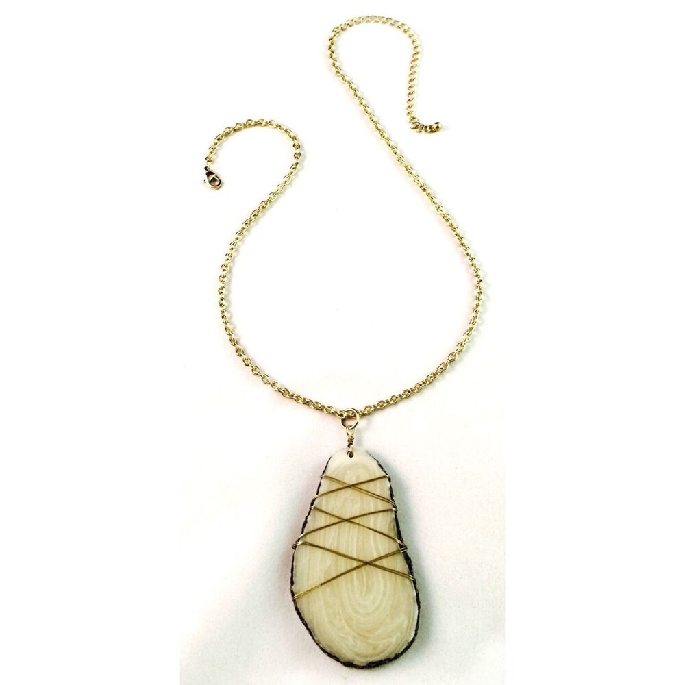 Boutique Statement Necklace Wrapped Simulated Sto… - image 5